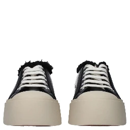 Black Leather Chunky Sneakers