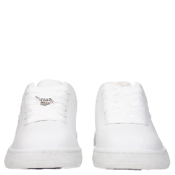 White Leather Low Top Sneakers