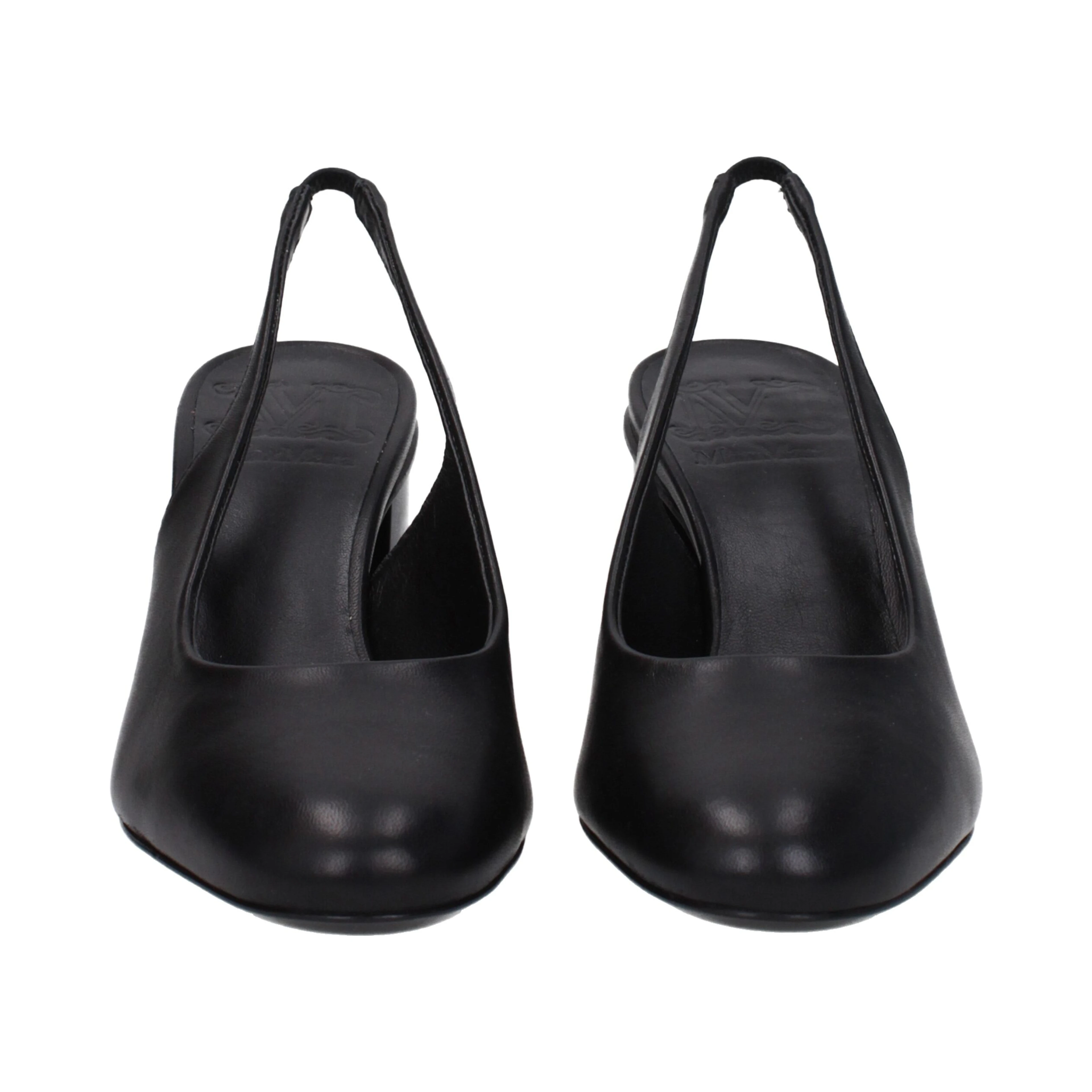Black Leather High Heel Pumps
