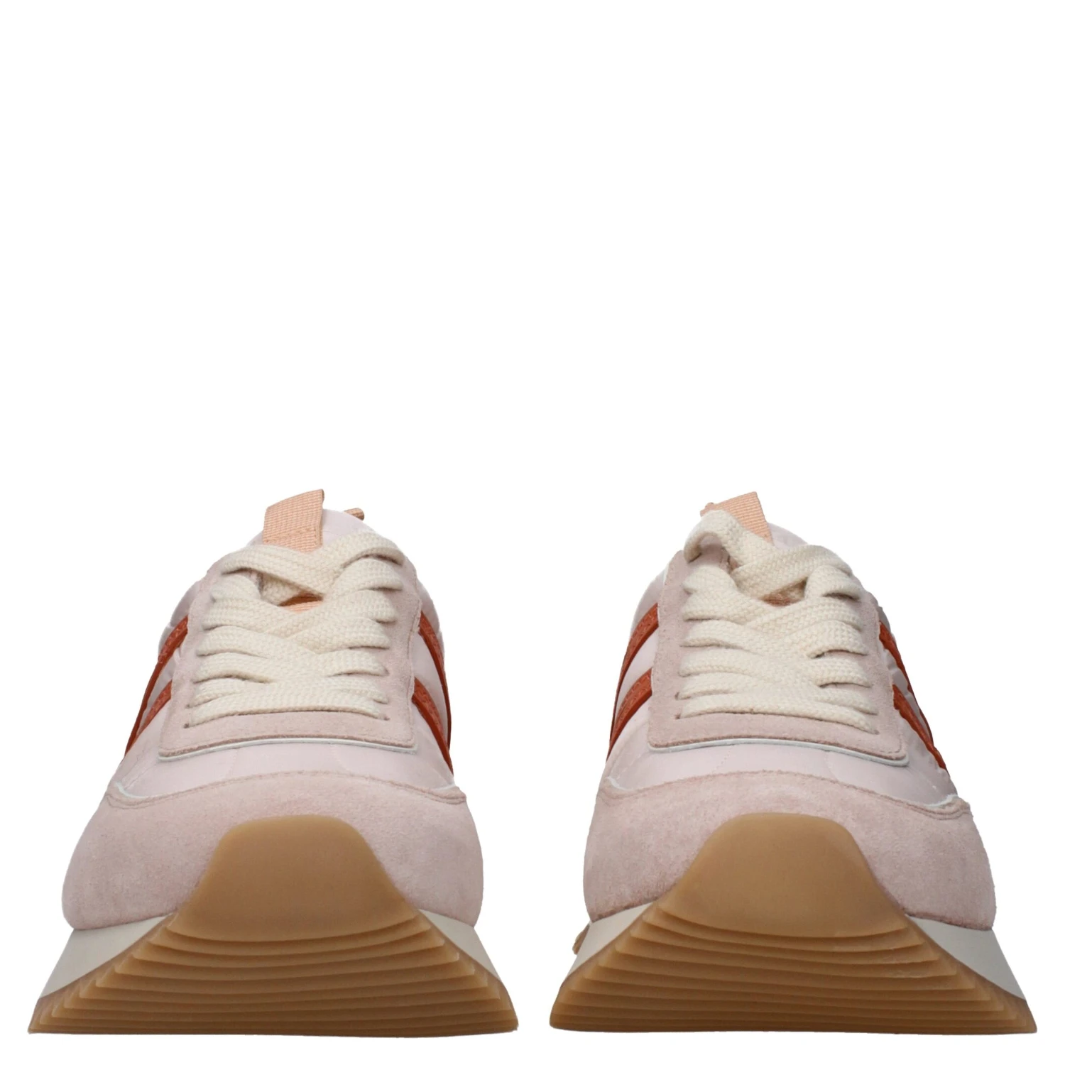Pink Fabric Chunky Sneakers