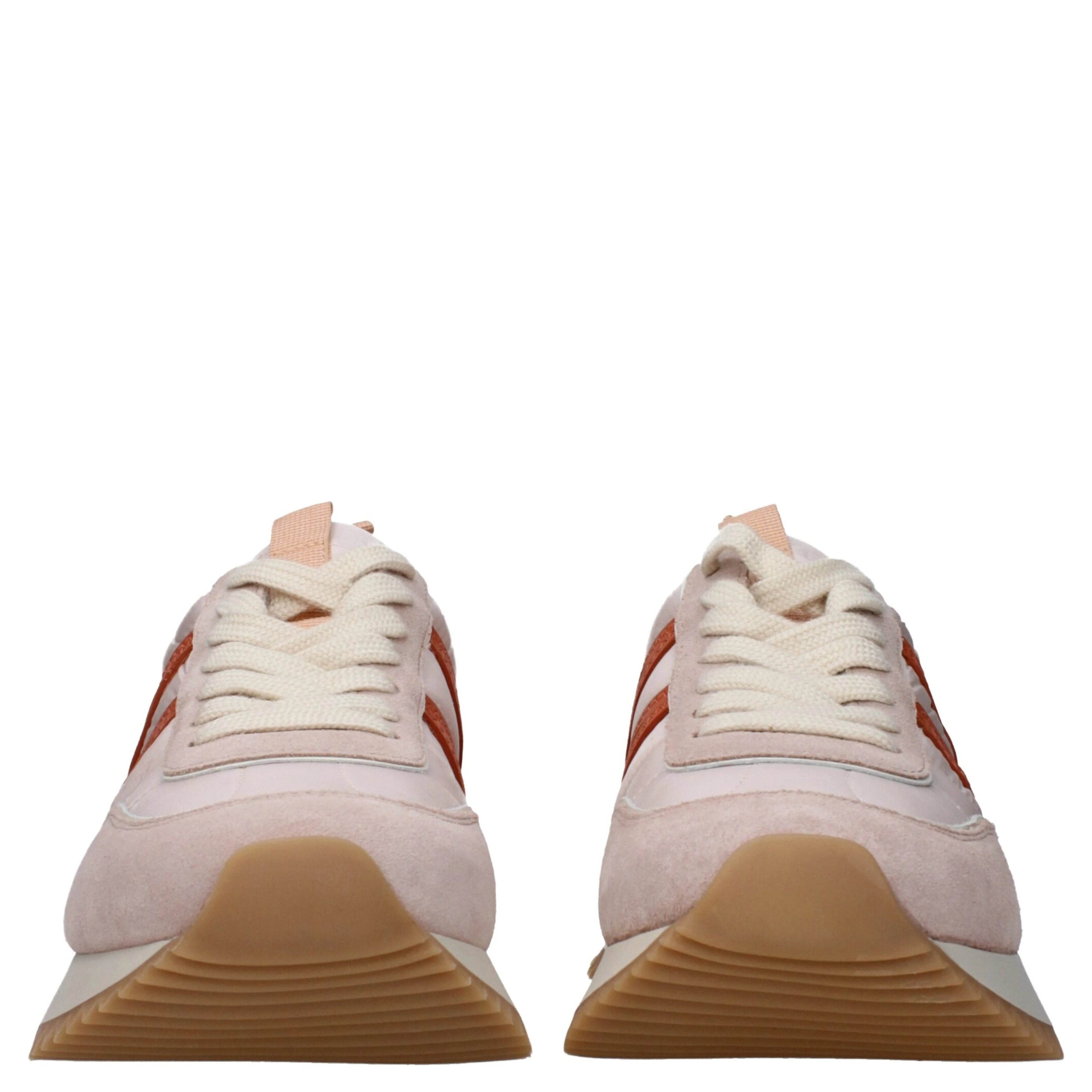 Pink Fabric Chunky Sneakers
