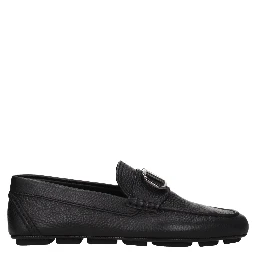 حذاء لوفر أسود من الجلد سهل الارتداء