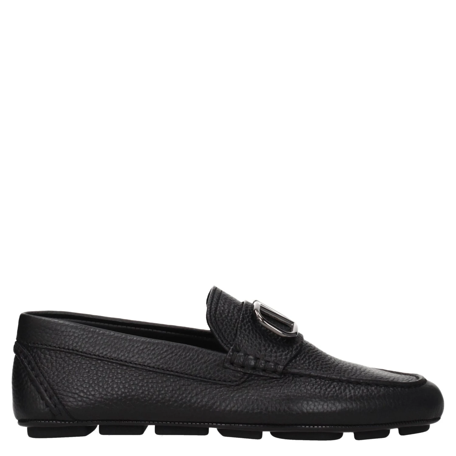 Black Leather Slip-On Loafers