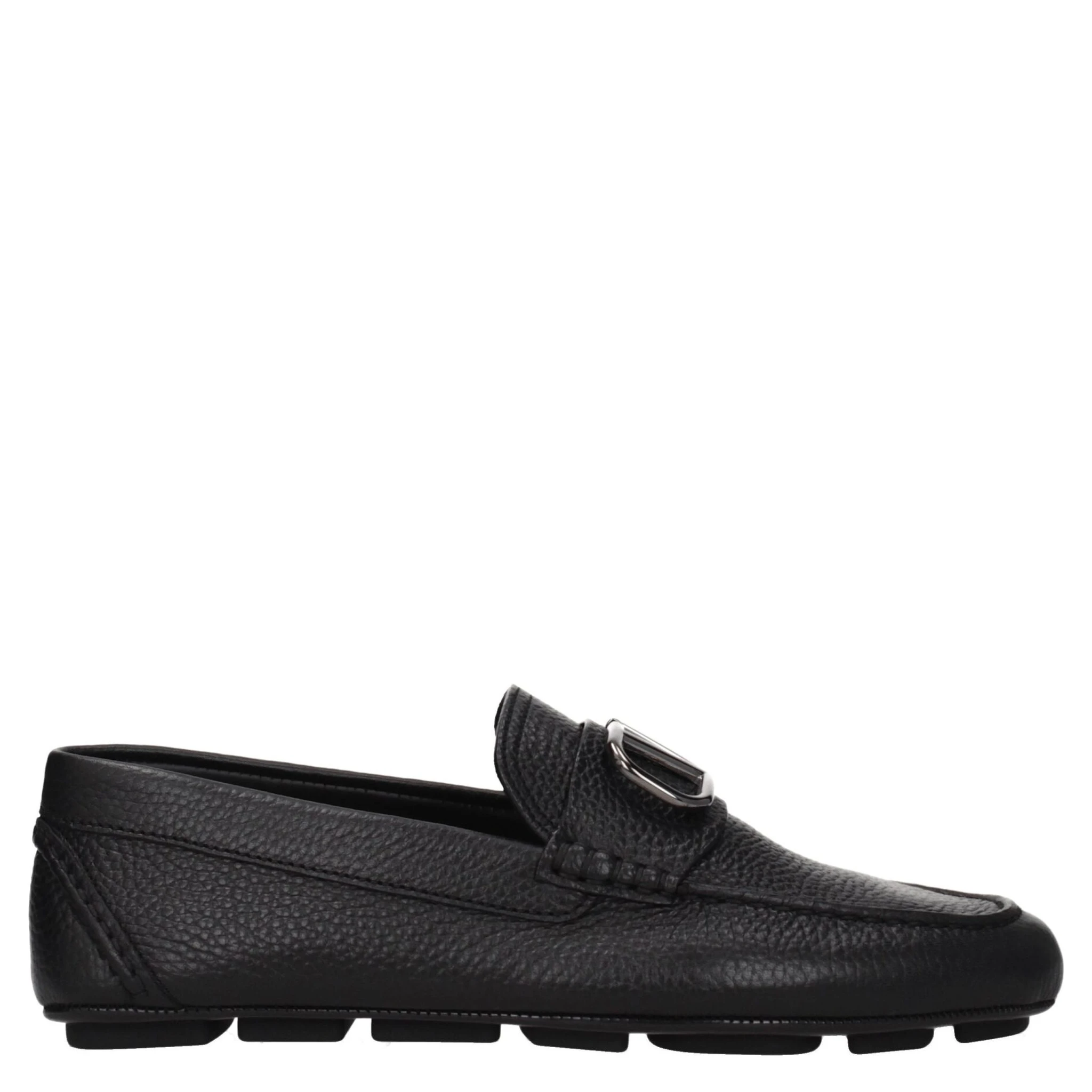 حذاء لوفر أسود من الجلد سهل الارتداء