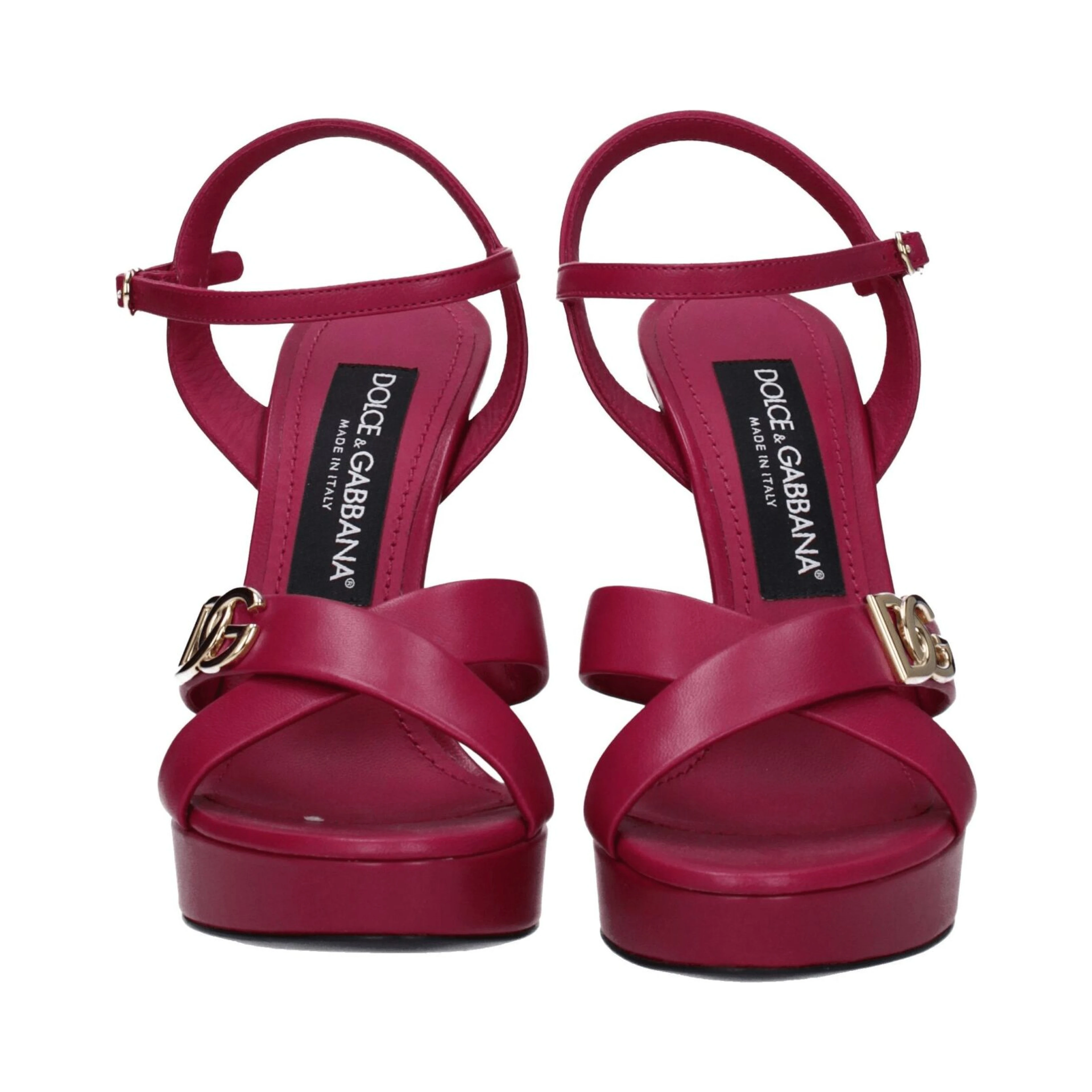 Pink Leather Platform Sandals