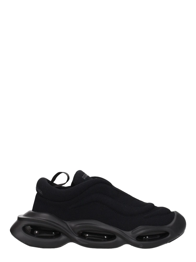 Black Fabric Chunky Sneakers
