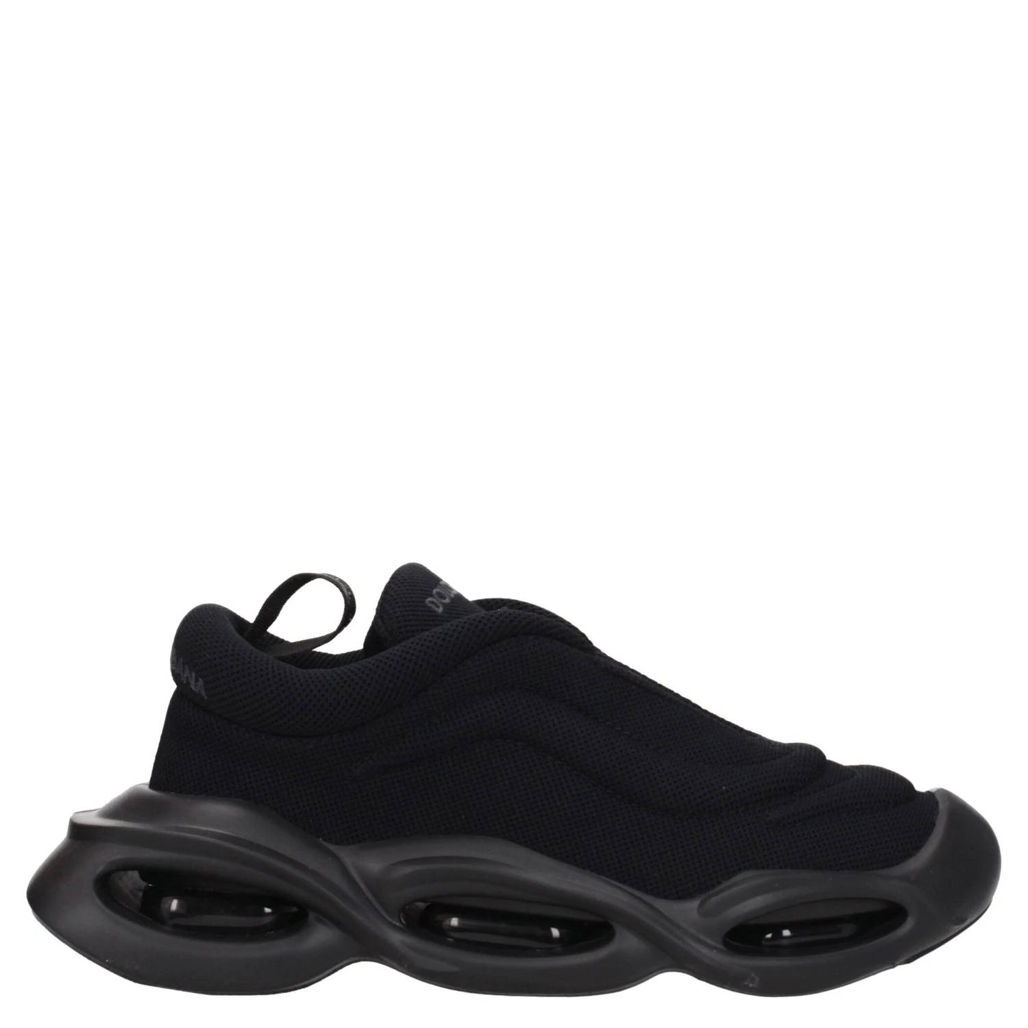 Black Fabric Chunky Sneakers