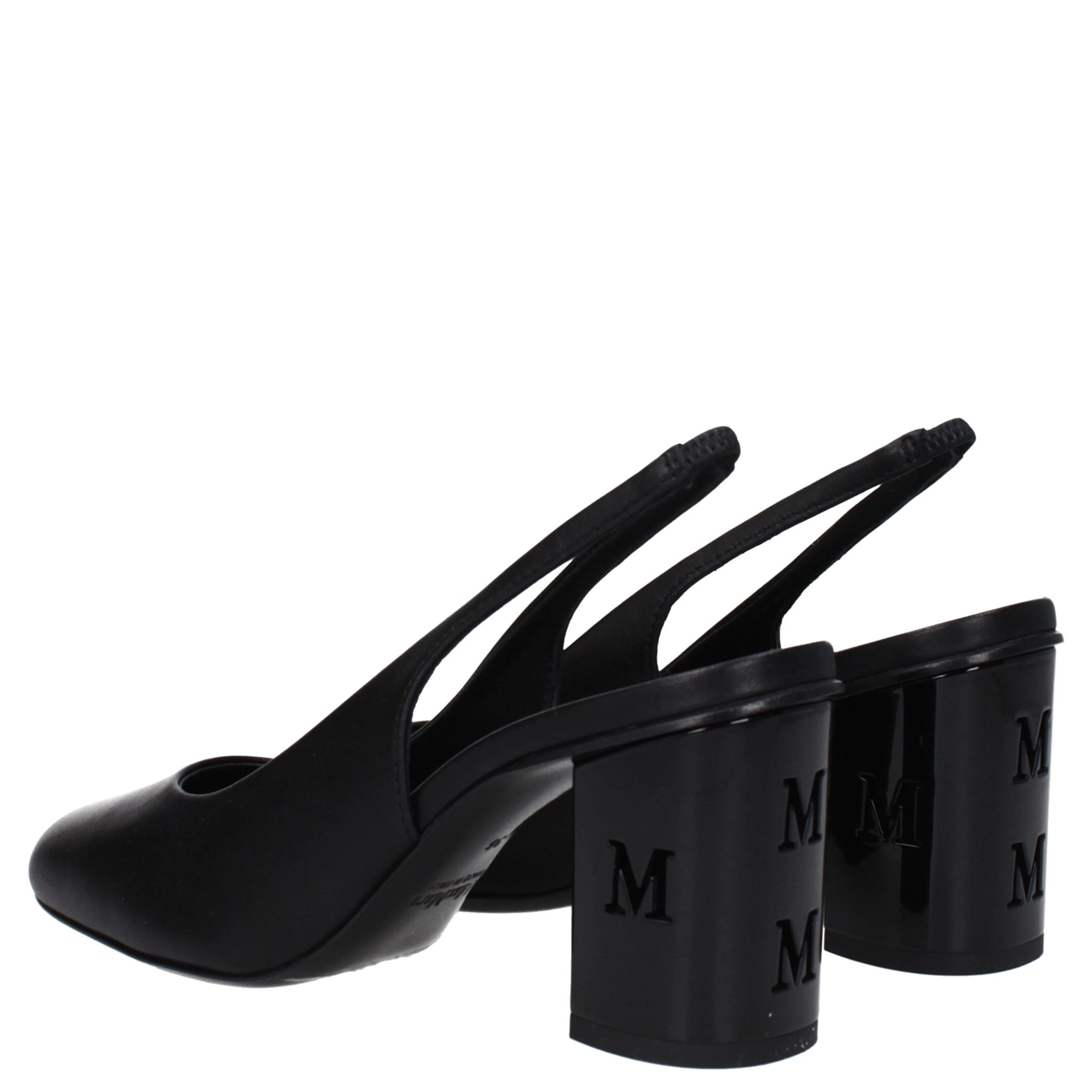 Black Leather High Heel Pumps