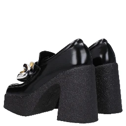 Black Leather Platform Loafers