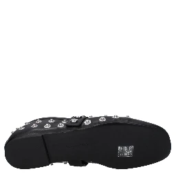 Black Leather Ballet Flats