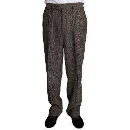 Brown Single Breasted Wool Suit