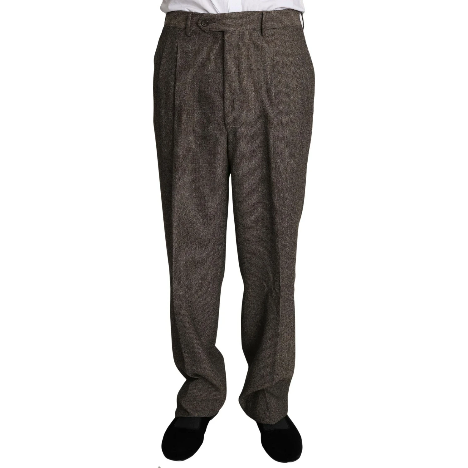 Brown Single Breasted Wool Suit