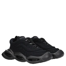 Black Fabric Chunky Sneakers