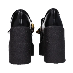 Black Leather Platform Loafers