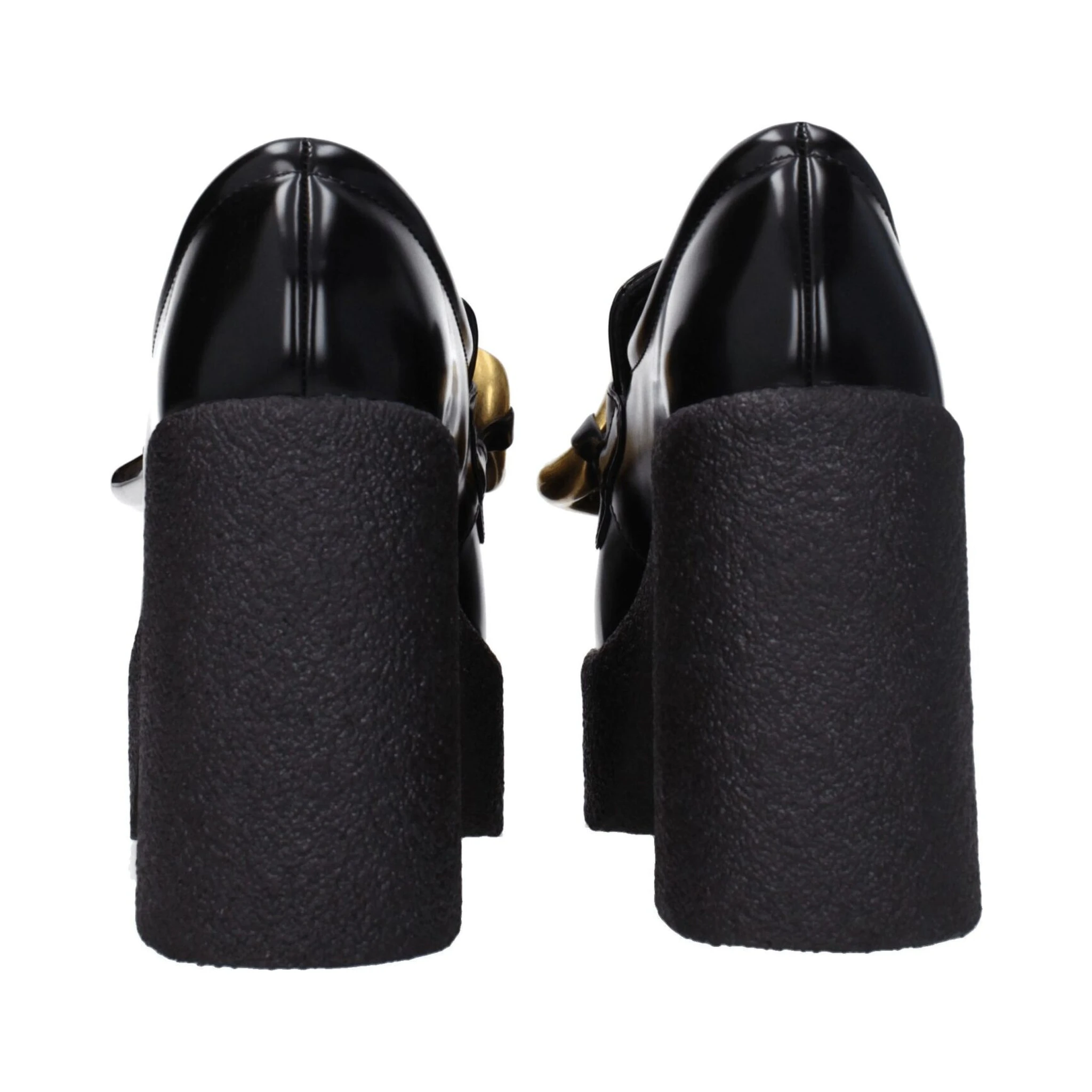 Black Leather Platform Loafers