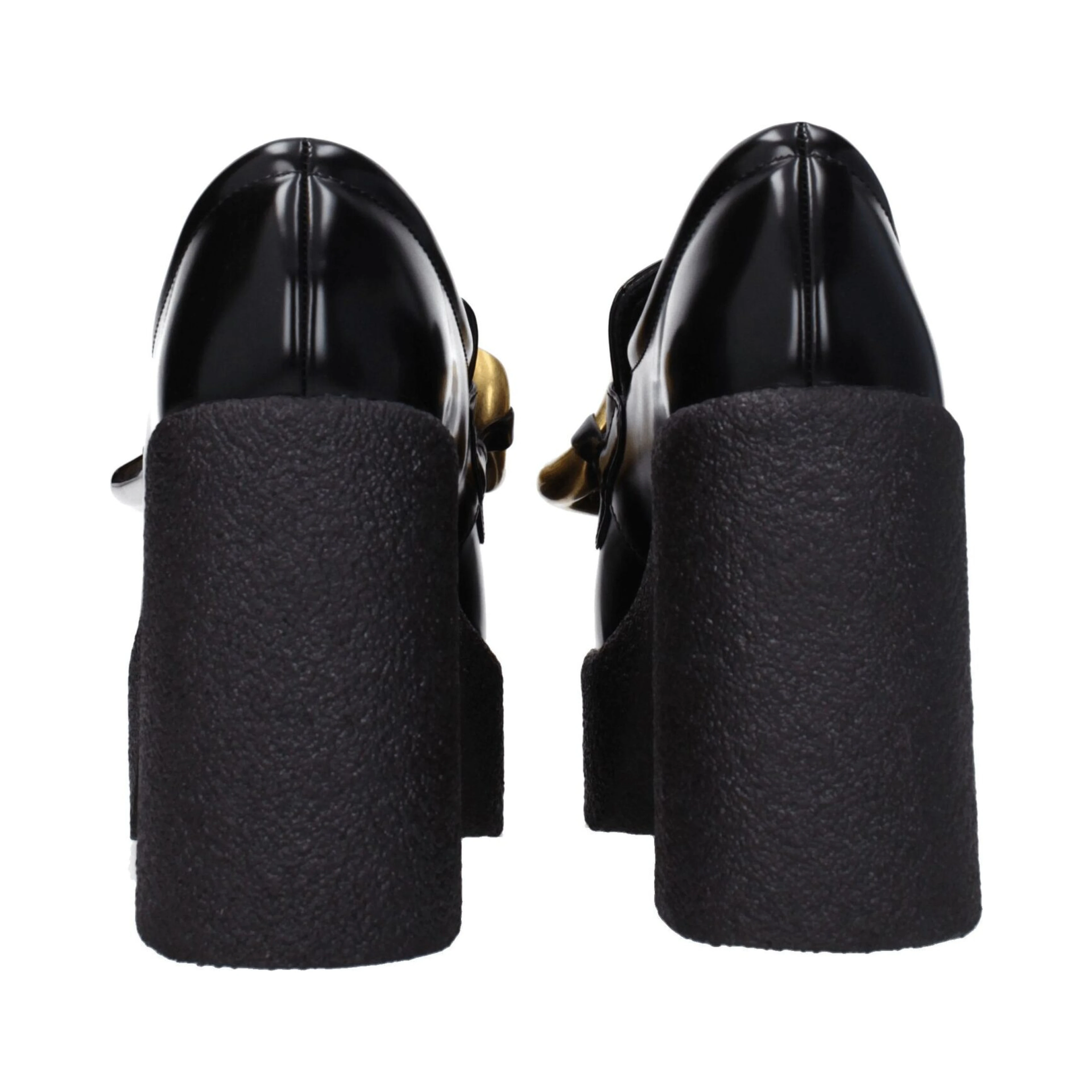 Black Leather Platform Loafers