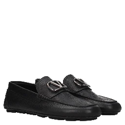 حذاء لوفر أسود من الجلد سهل الارتداء