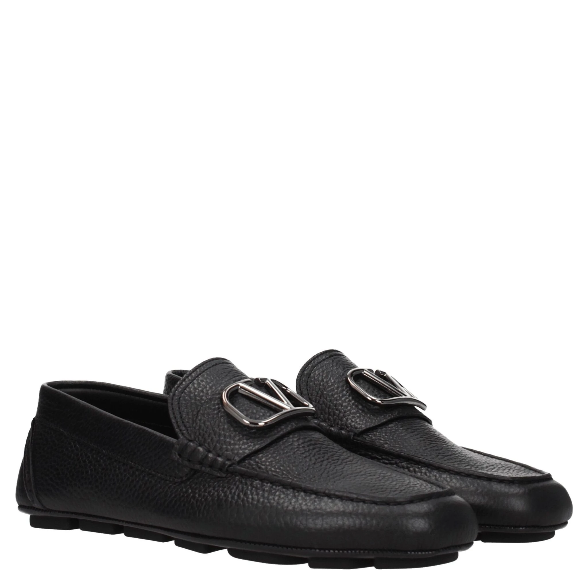 حذاء لوفر أسود من الجلد سهل الارتداء