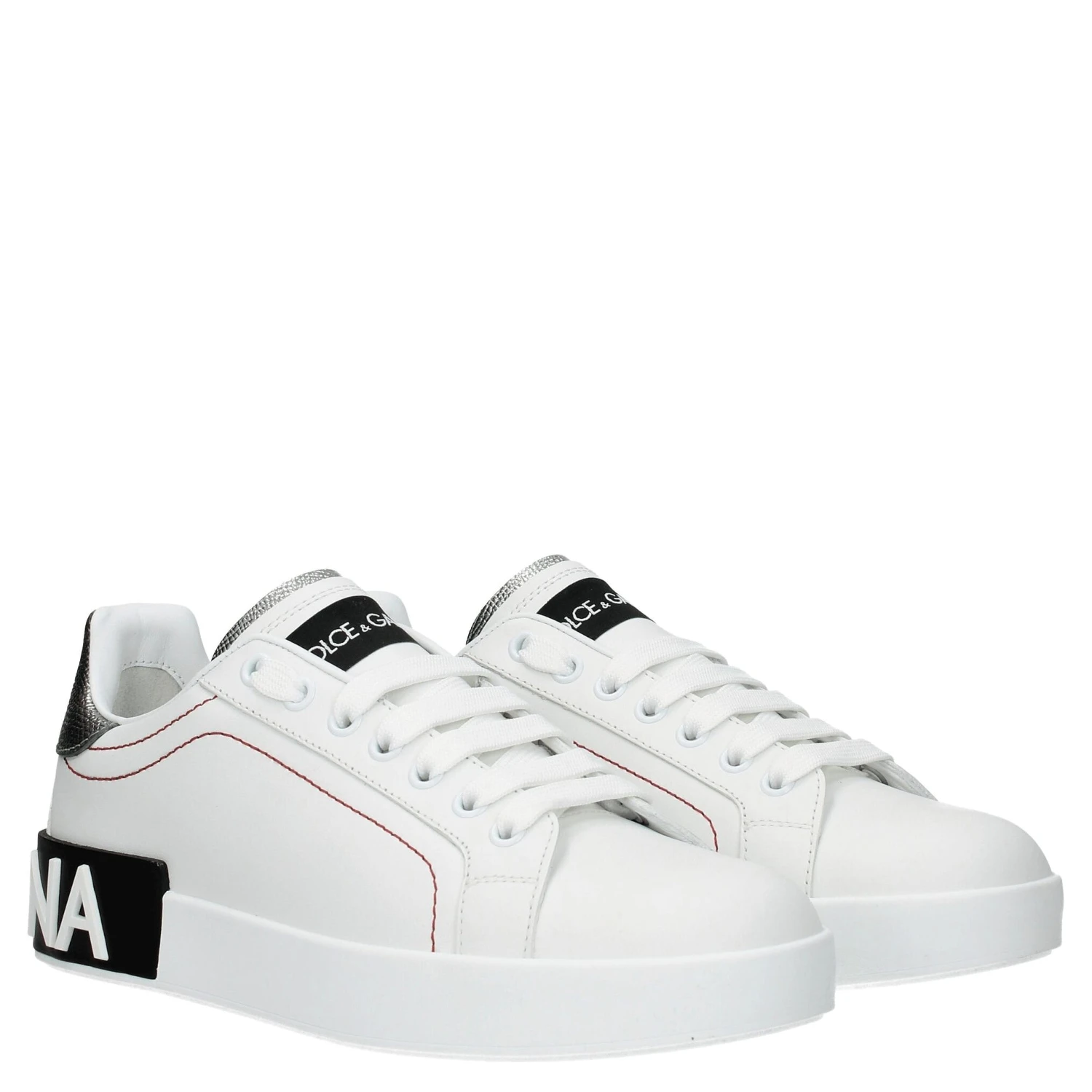 White Leather Low Top Sneakers