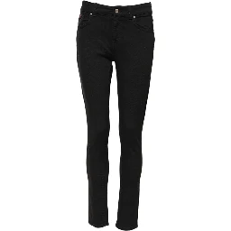 Black Cotton Skinny Mid Waist Denim Jeans