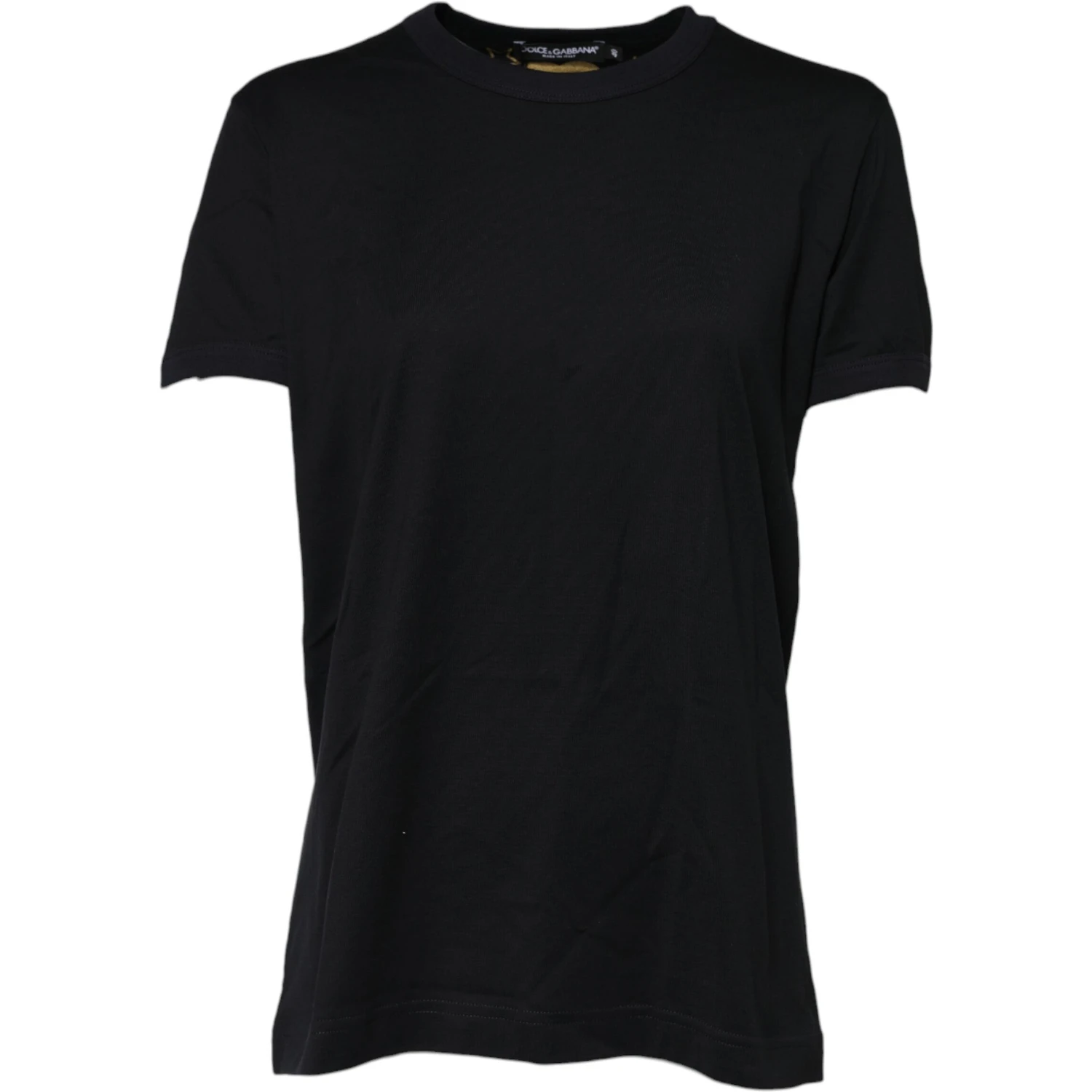 Black Cotton DG Print Short Sleeve Top T-shirt