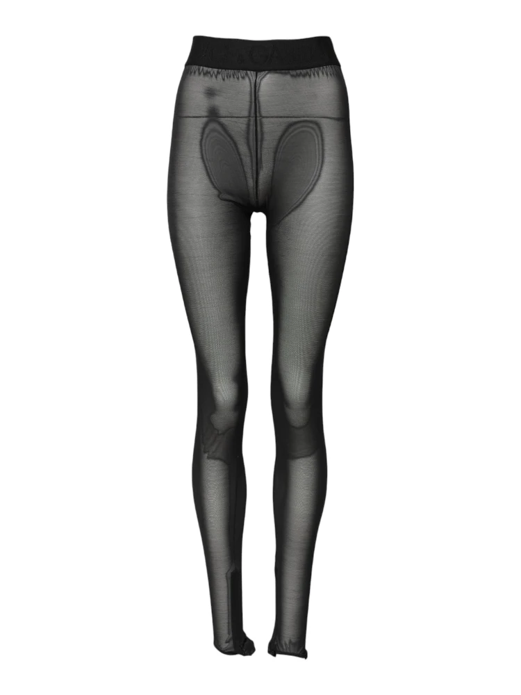 Black Nylon Leggings Stretch Pants