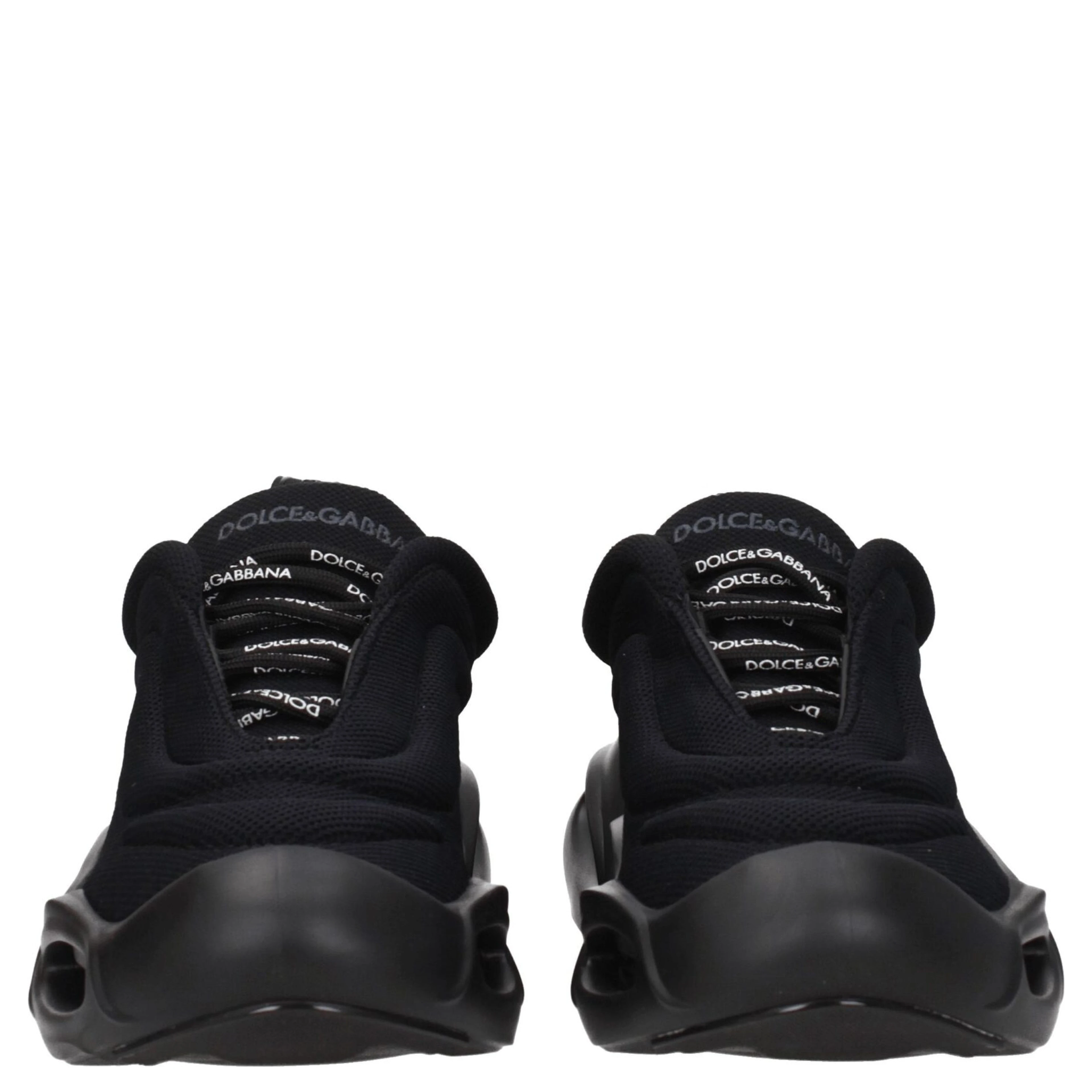 Black Fabric Chunky Sneakers