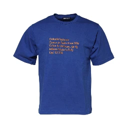 Blue Logo Graphic Cotton Crew Neck T-shirt