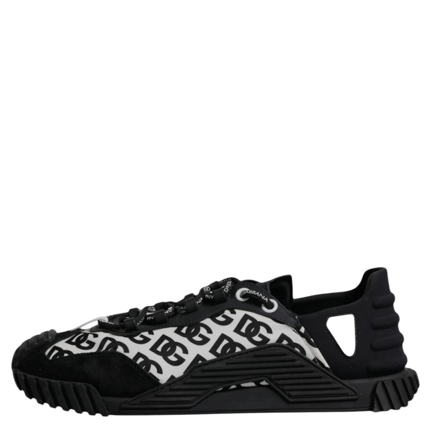 Black Logo Lace Up Low Top NS1 Sneakers