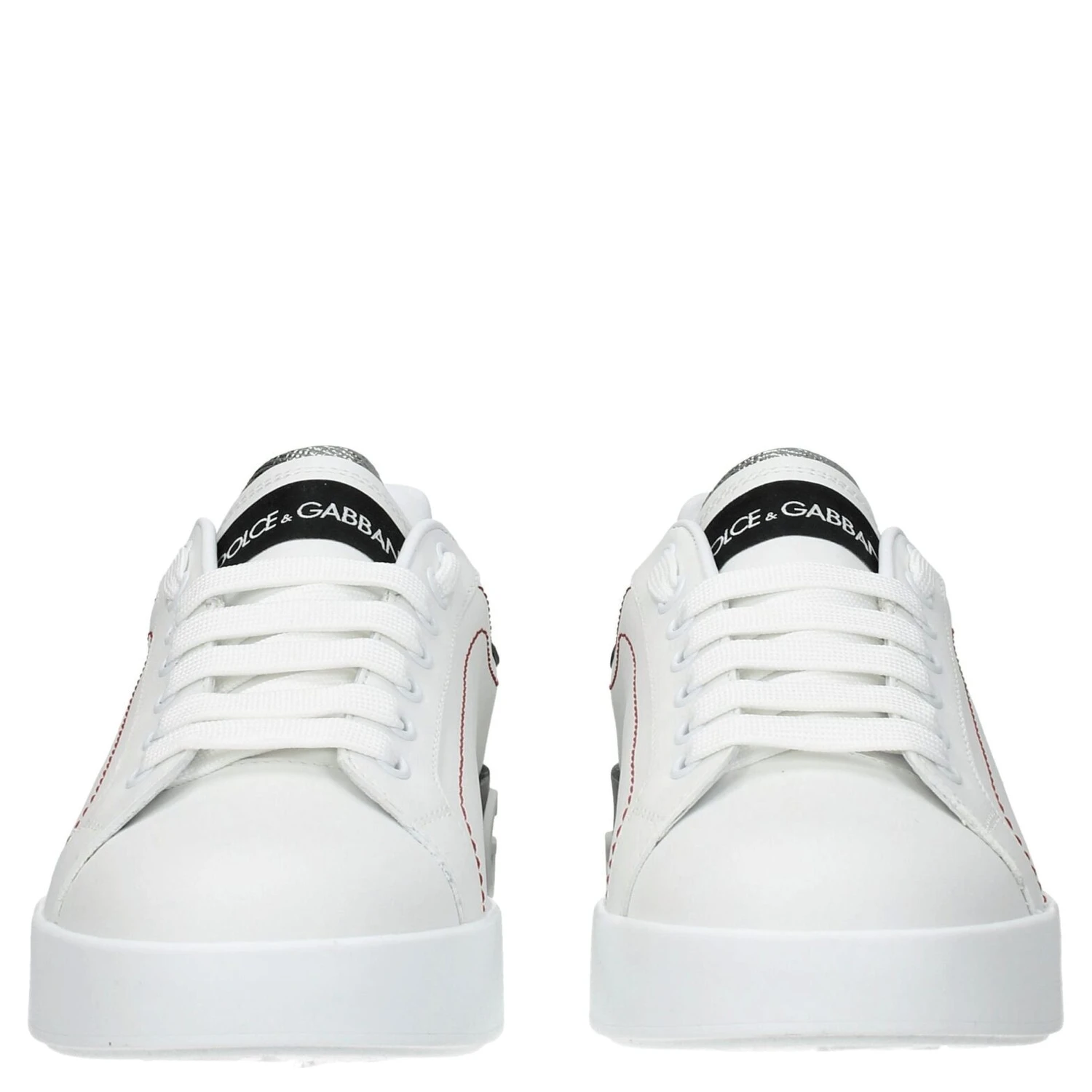 White Leather Low Top Sneakers
