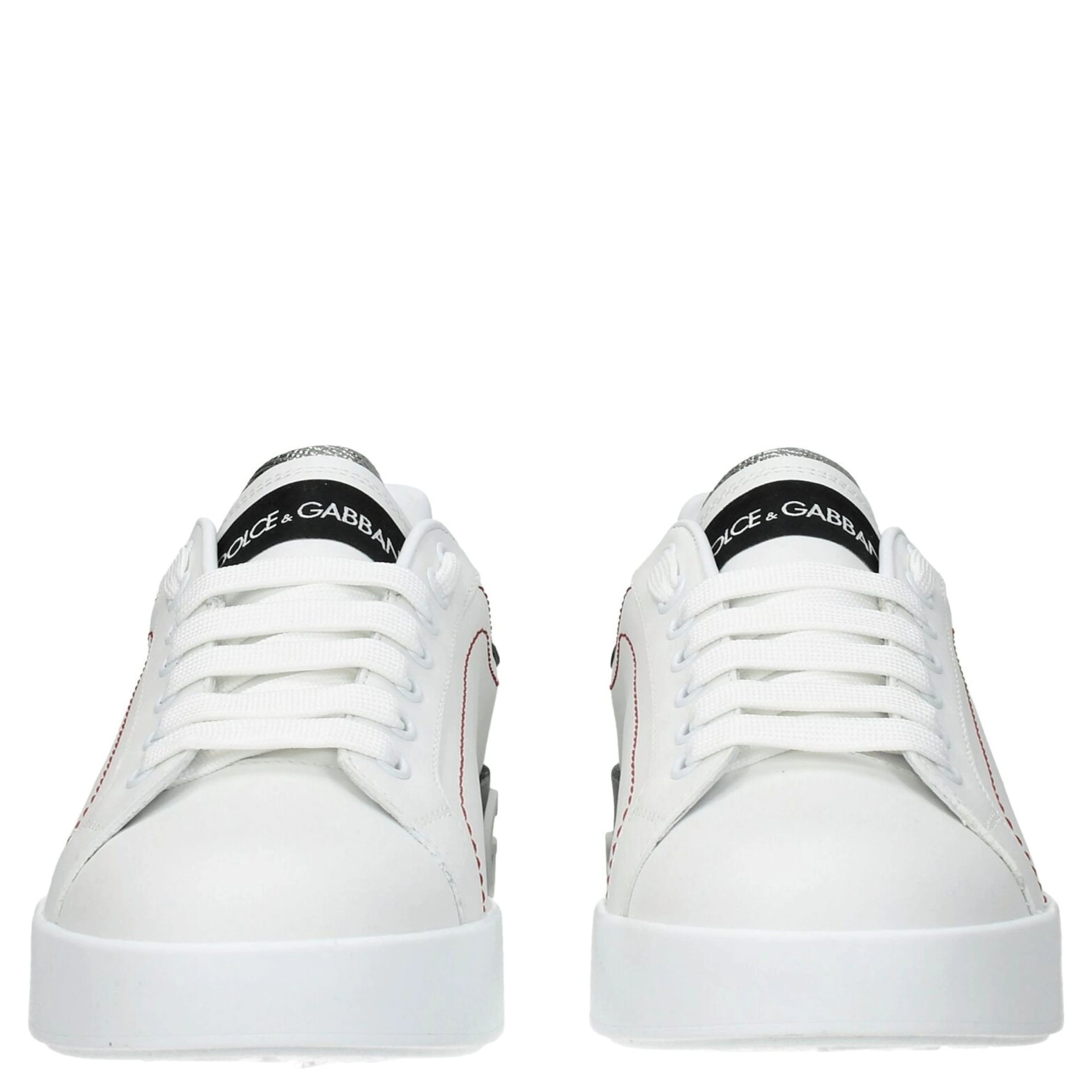 White Leather Low Top Sneakers