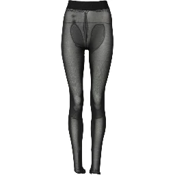 Black Nylon Leggings Stretch Pants