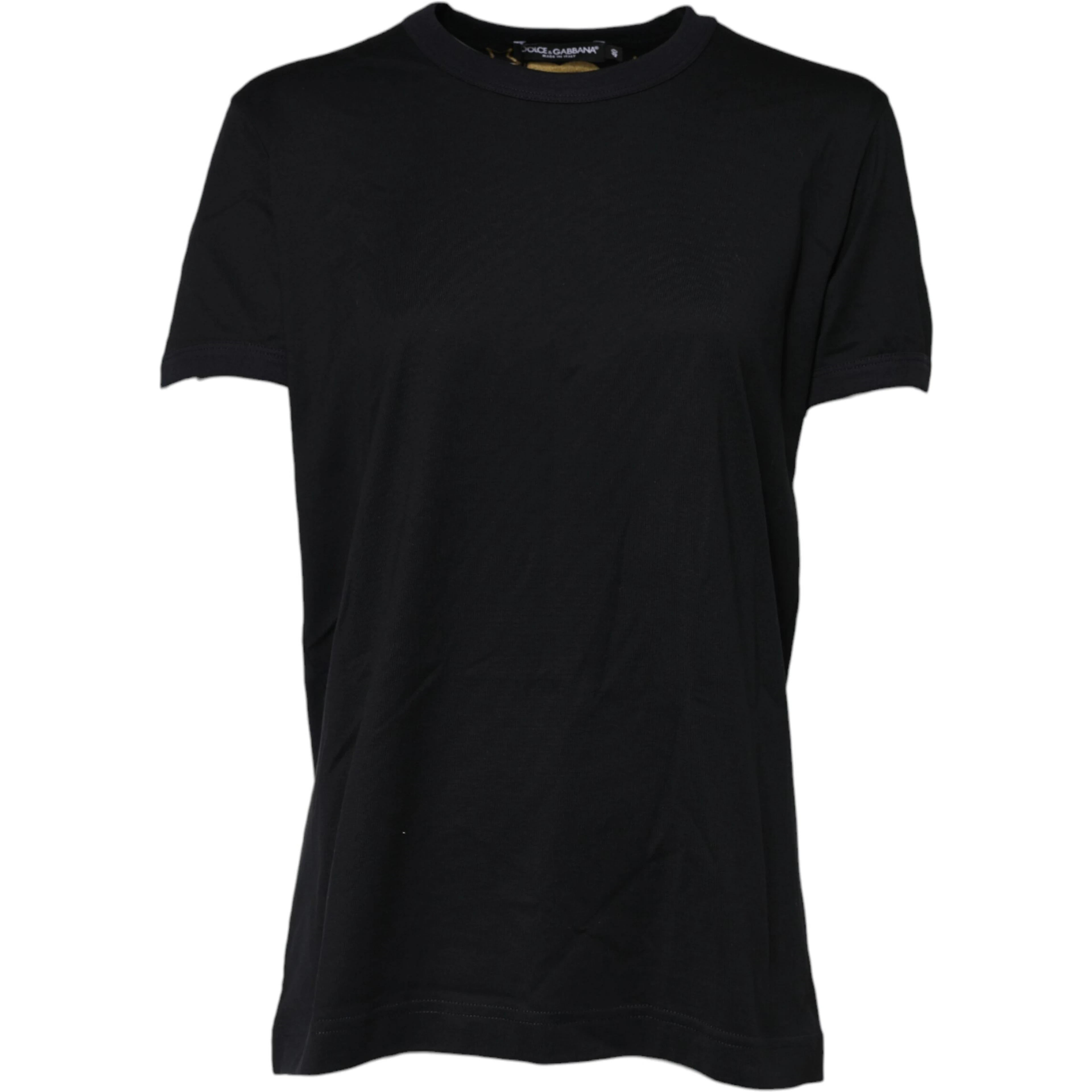 Black Cotton DG Print Short Sleeve Top T-shirt