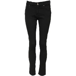 Black Cotton Skinny Mid Waist Denim Jeans