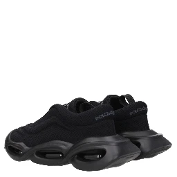 Black Fabric Chunky Sneakers