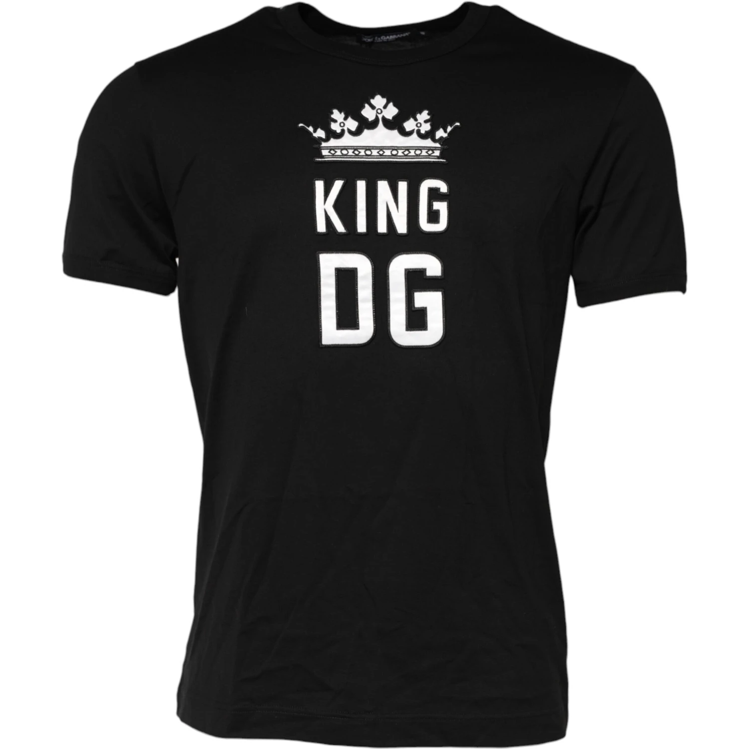 Black DG King Crown Cotton Crew Neck T-shirt
