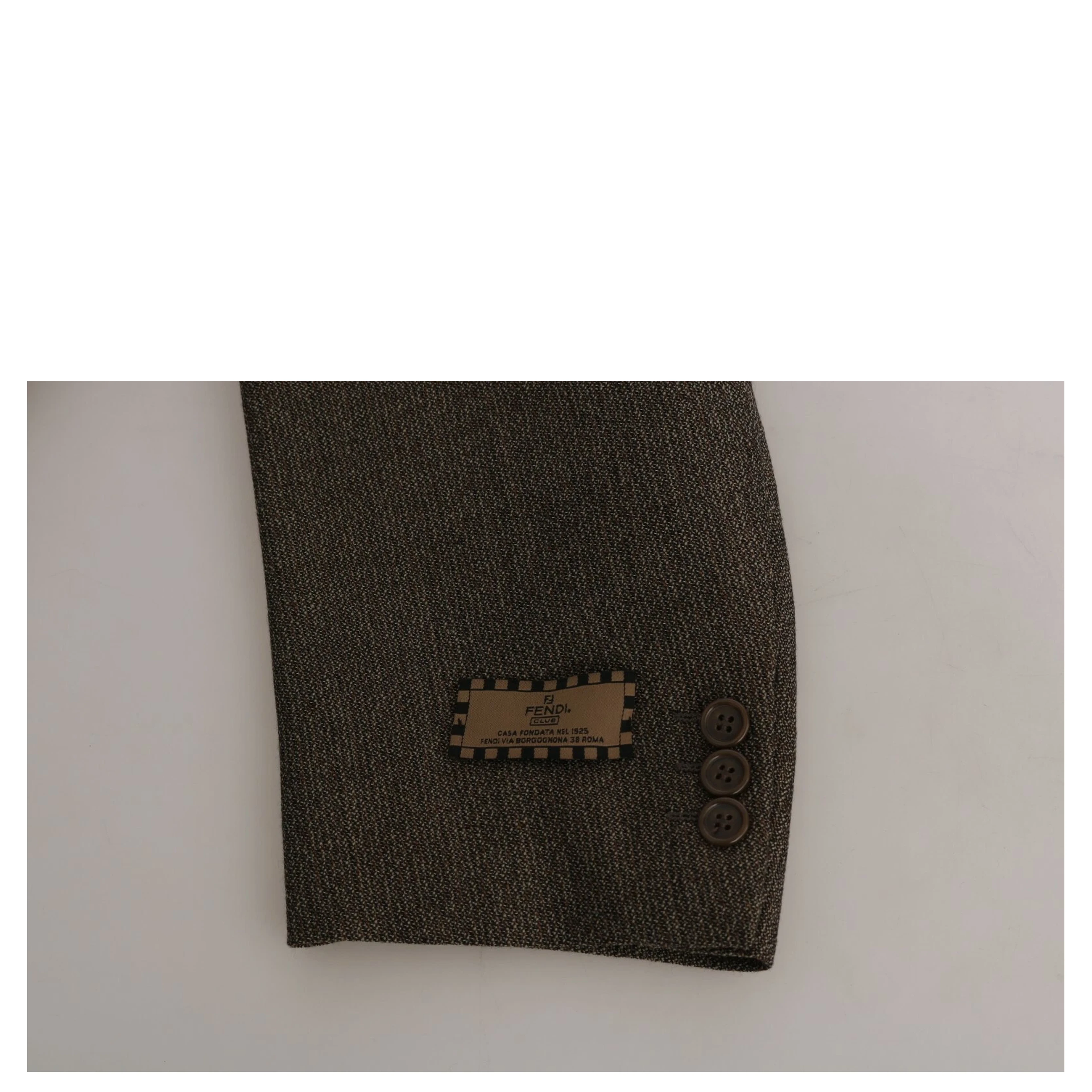 Brown Single Breasted Wool Suit