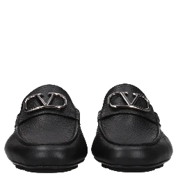 حذاء لوفر أسود من الجلد سهل الارتداء