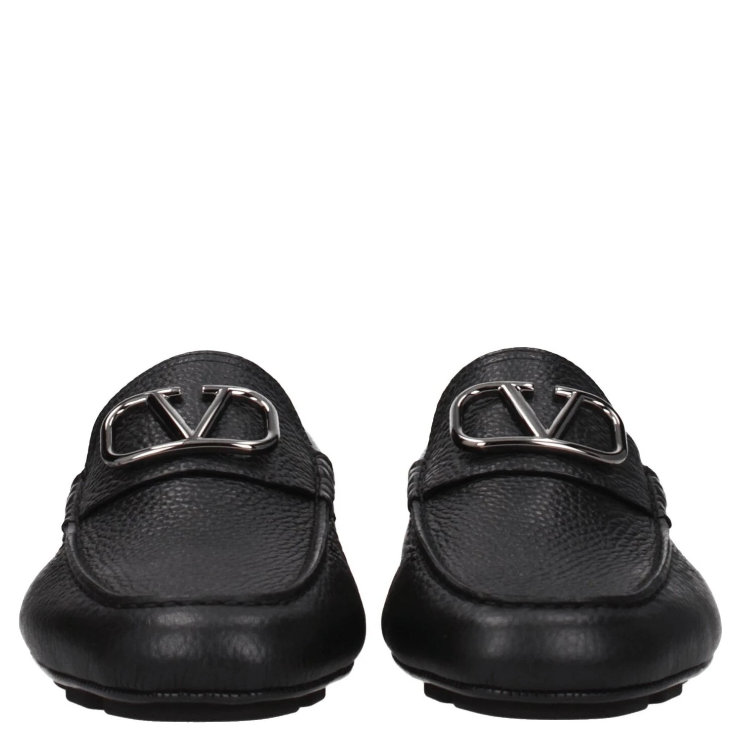 Black Leather Slip-On Loafers