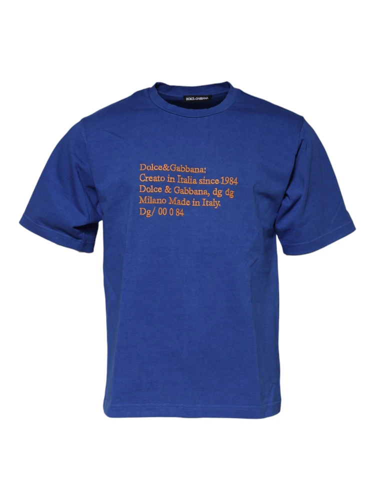 Blue Logo Graphic Cotton Crew Neck T-shirt alternative