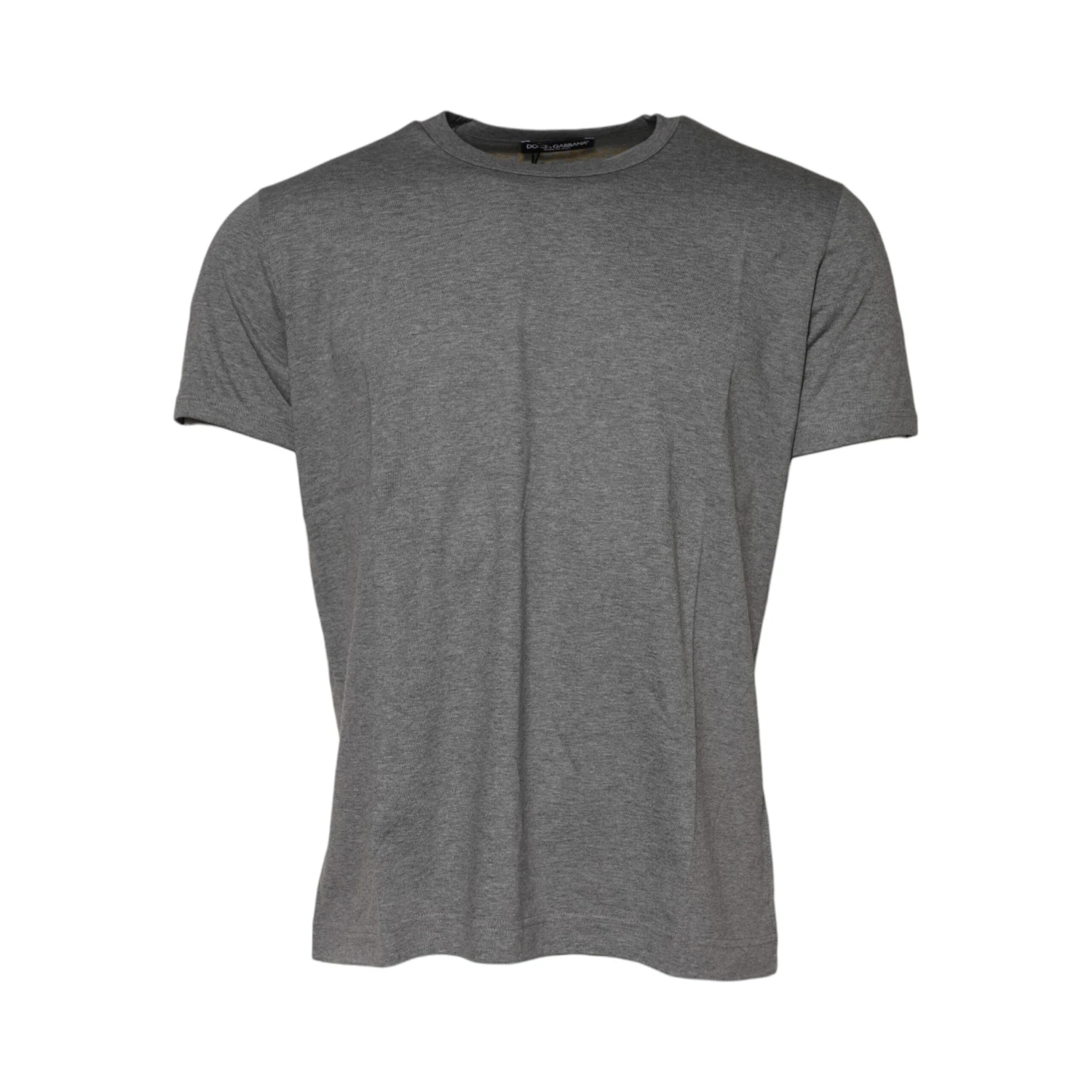 Gray Cotton Crew Neck Short Sleeves T-shirt