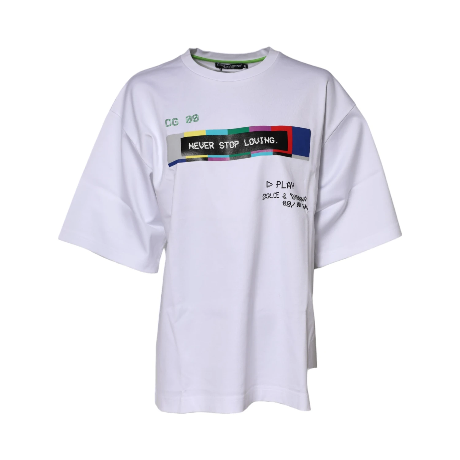 White Cotton Printed Short Sleeves T-shirt