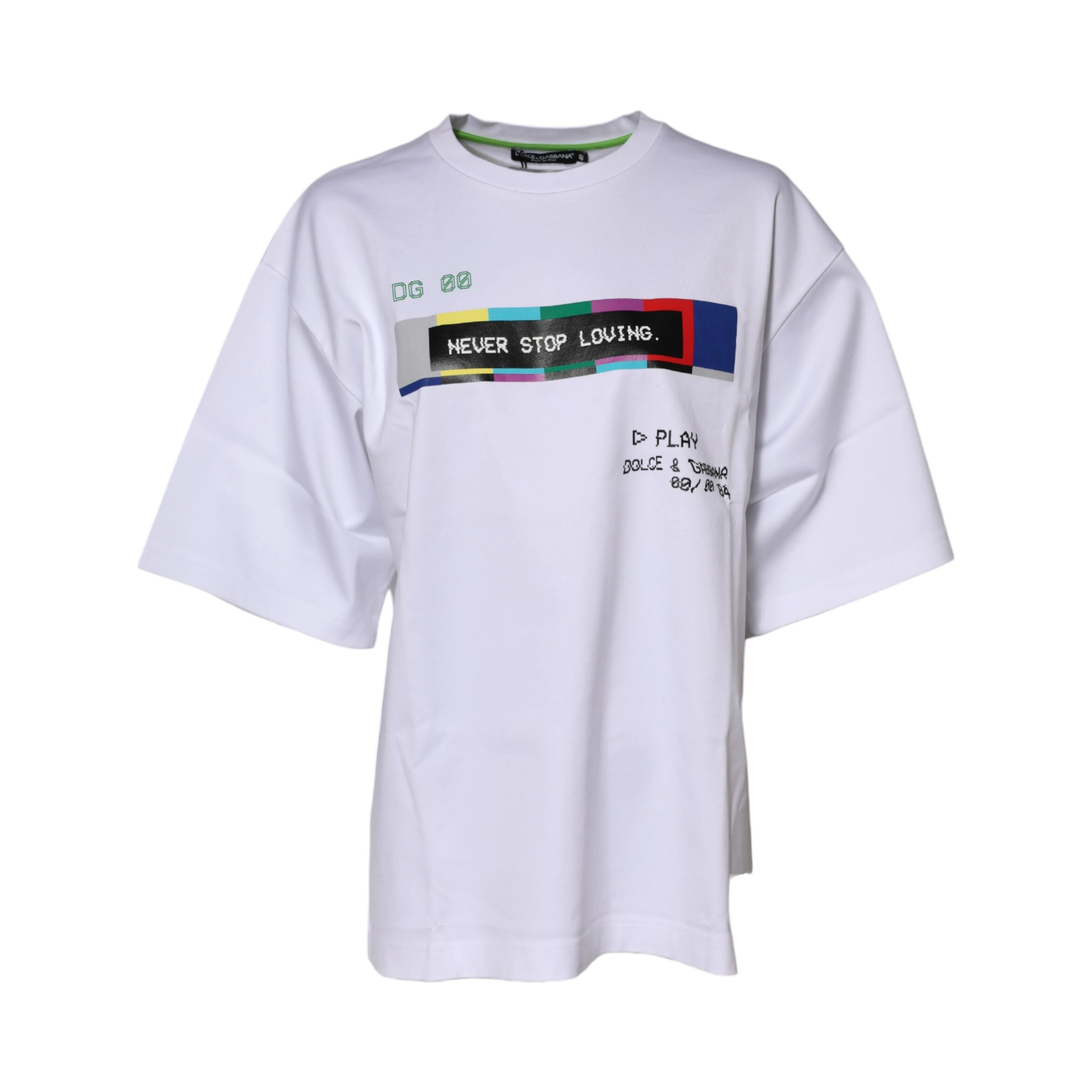 White Cotton Printed Short Sleeves T-shirt