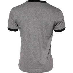 Gray Sacred Heart Cotton Crew Neck T-shirt