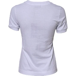 White Cotton DG Logo Embroidery Top T-shirt