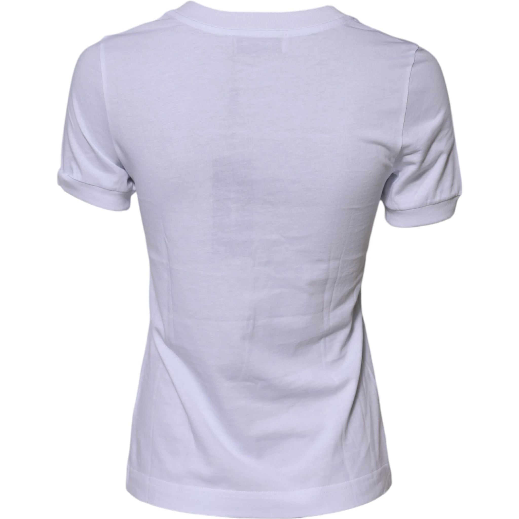 White Cotton DG Logo Embroidery Top T-shirt