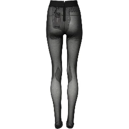 Black Nylon Leggings Stretch Pants
