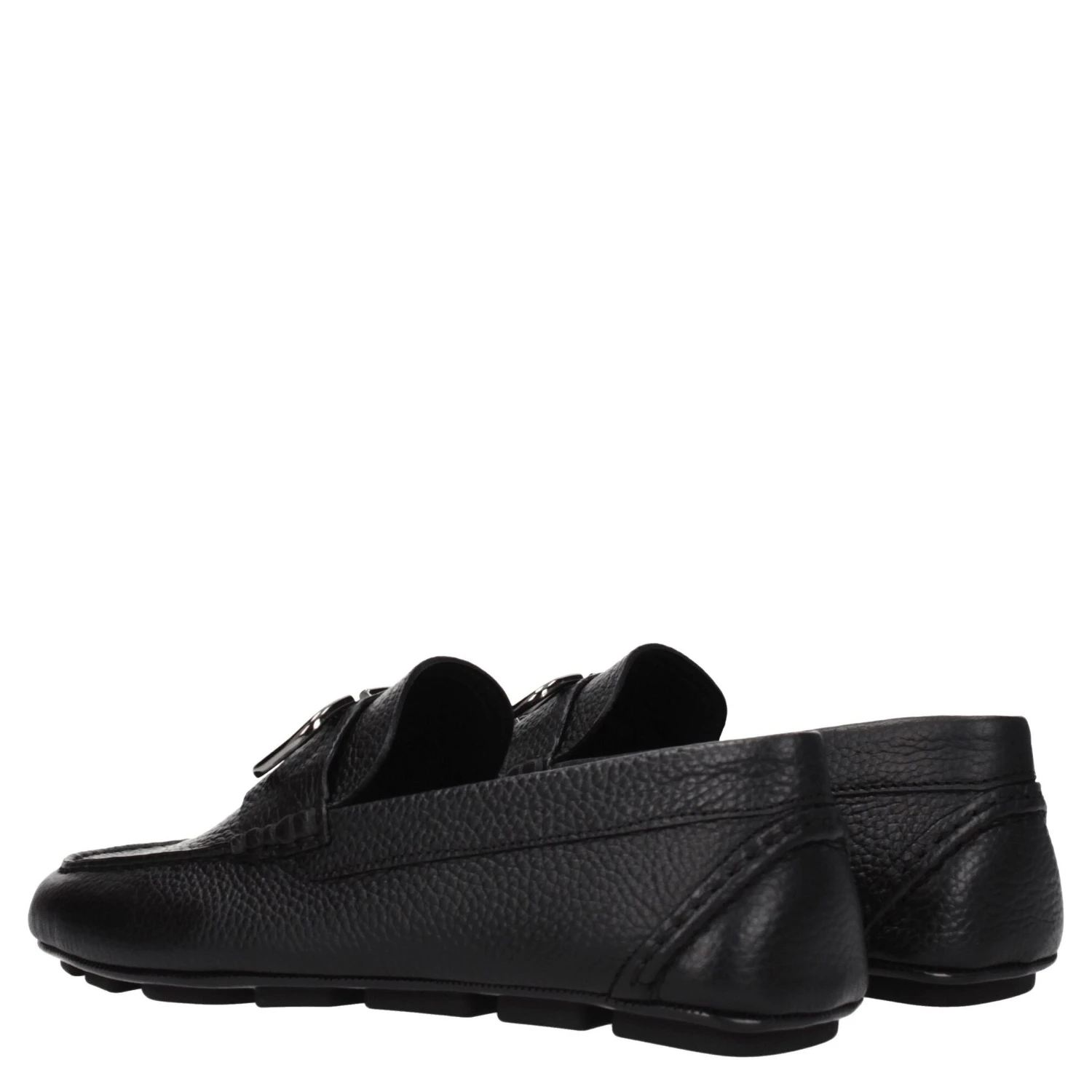 Black Leather Slip-On Loafers