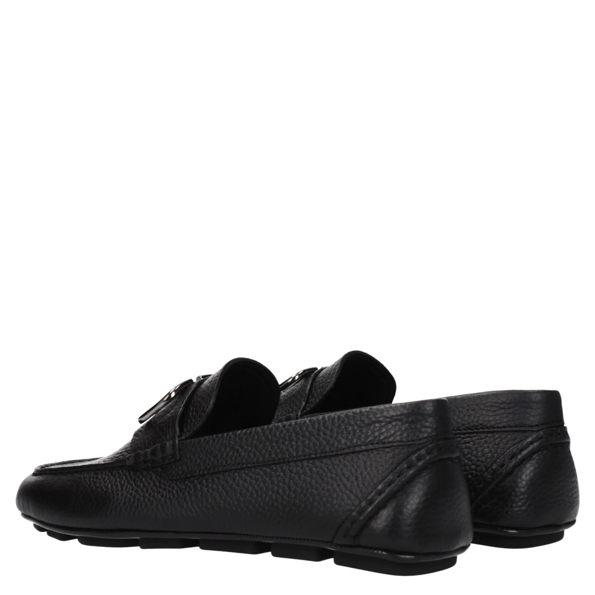 حذاء لوفر أسود من الجلد سهل الارتداء