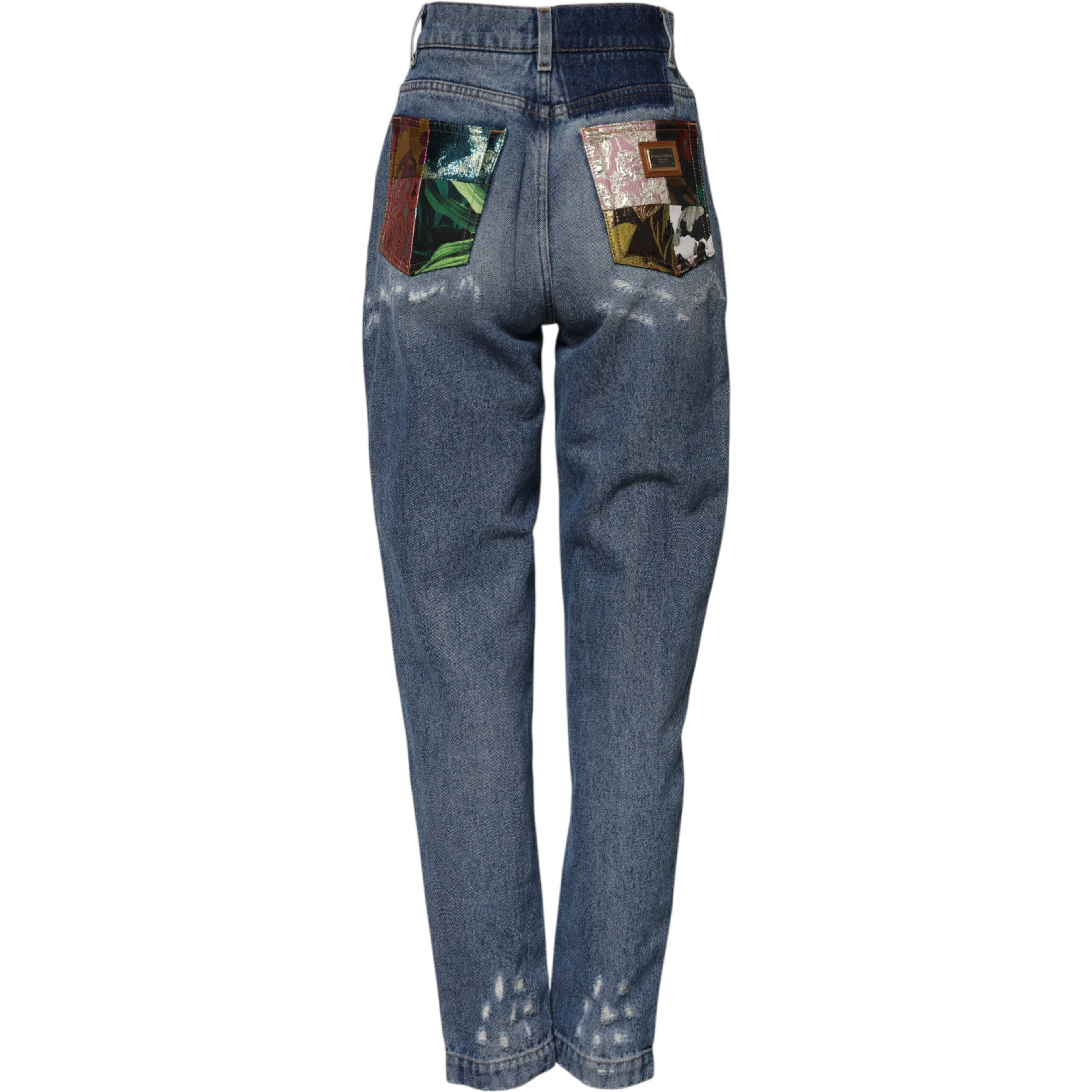 Blue AMBER Tattered High Waist Denim Jeans
